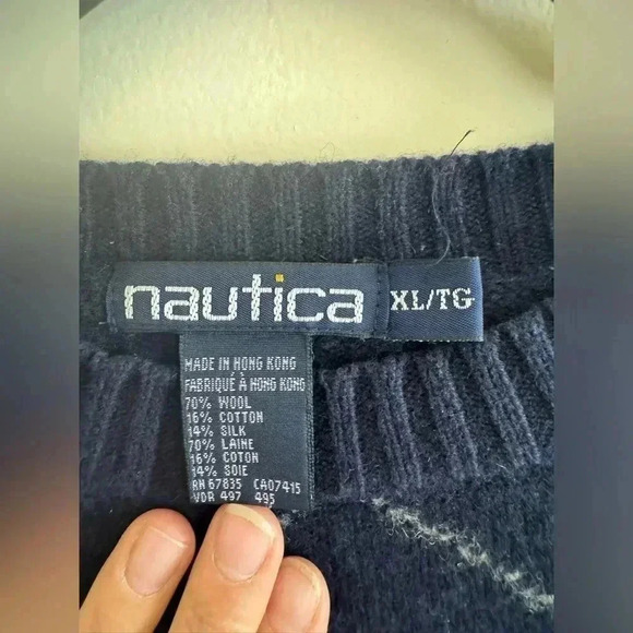Vintage 90's Nautica Men's Wool and Silk Mix  Sweater Size XL - Picture 8 of 15